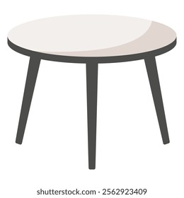 Isolated black and white end table in flat style. Vector illustration