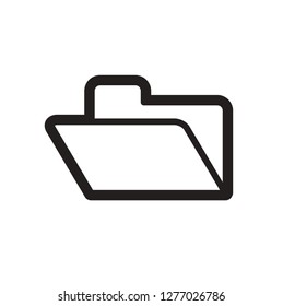 isolated black and white folder icon vector illustration