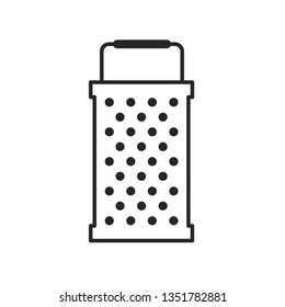 isolated black and white grater vector illustration,