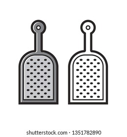 isolated black and white grater vector illustration