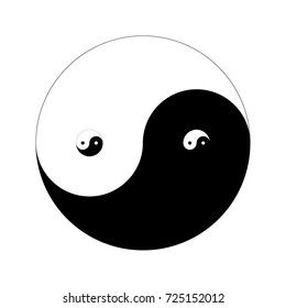 Isolated black and white interwoven "Yin Yang" symbol on a white background - Eps10 Vector graphics and illustration