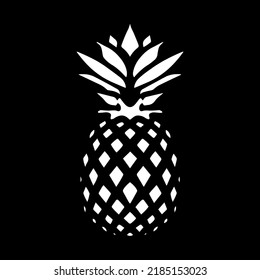 Isolated black and white minimalistic pineapples for your design
