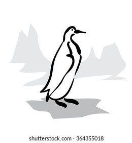 Isolated black and white penguin