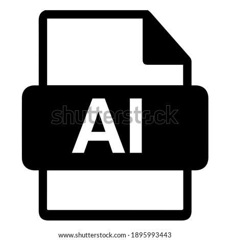 isolated, black and white, simple, minimalist illustrator file icon on white background.
