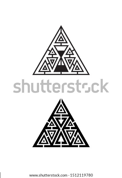 Isolated Black White Triangle Logo Design Stock Vector Royalty Free