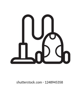 isolated black and white vacuum cleaner vector drawing