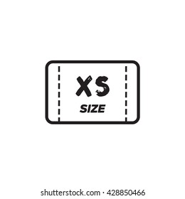 Isolated Black XS Small T shirt vector icon on white background