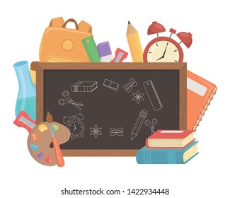 Isolated blackboard of school design