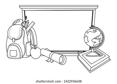 Isolated blackboard of school design vector illustration