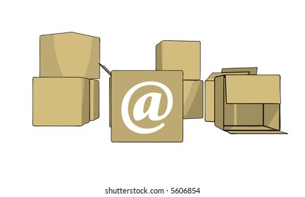 isolated blank 3d boxes (vector illustration)