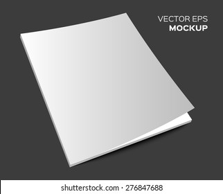 Isolated Blank Brochure Or Magazine Mockup On Dark Background. Vector EPS 10 Illustration.