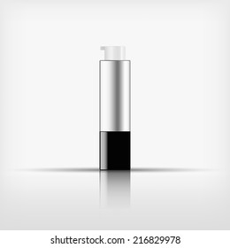 Isolated blank cosmetic pump top silver bottle with on white background (vector) 