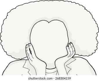 Isolated blank gray avatar illustration of female