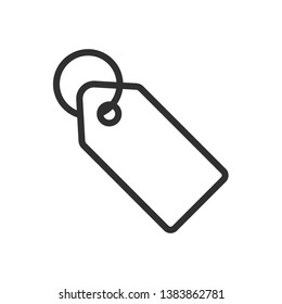 Isolated blank price tag icon with string