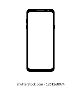 isolated blank screen mobile phone mock up