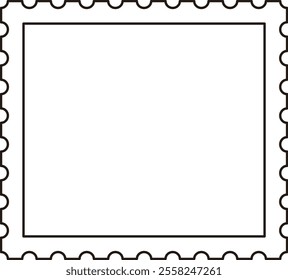 Isolated blank stamp outline.
Stamp shaped border.
Transparent background.