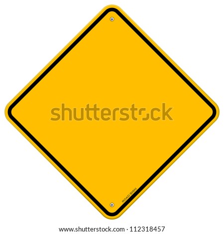 Isolated Blank Yellow Sign - Empty Yellow Symbol isolated on white background