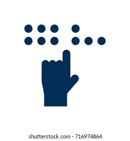 Isolated Blind Icon Symbol On Clean Background. Vector Braille Element In Trendy Style.