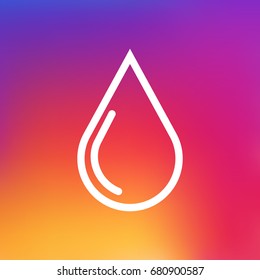 Isolated Blob Outline Symbol On Clean Background. Vector Water Drop Element In Trendy Style.