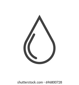 Isolated Blob Outline Symbol On Clean Background. Vector Water Drop Element In Trendy Style.