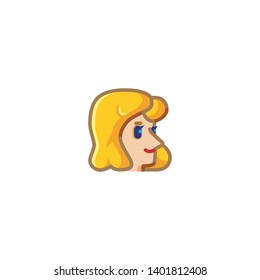Isolated Blonde Woman Emoji, Emoticon, Vector Icon, Pictogram