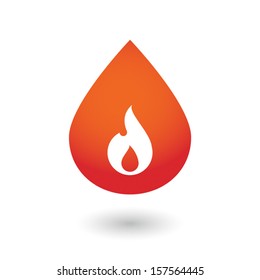 An isolated blood drop with icon