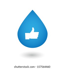 An isolated blood drop with icon