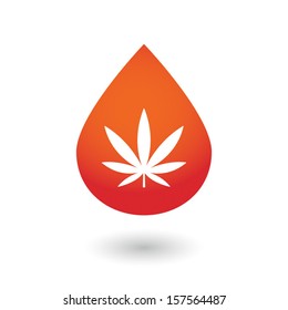 An isolated blood drop with icon