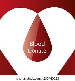 an isolated blood of drop with text on a heart