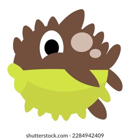 Isolated Blowfish Vector Icon, Emoticon