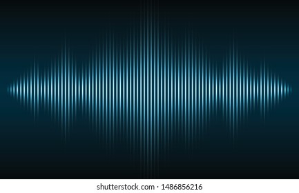 isolated blue audio wave illustration on black background.