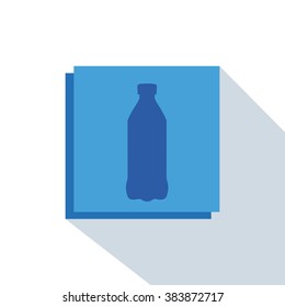 Isolated blue banner with a mineral water icon and text on a white background