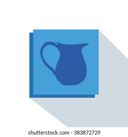 Isolated blue banner with a mineral water icon and text on a white background