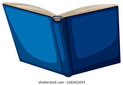 Isolated blue book white background illustration