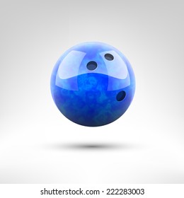 Isolated Blue Bowling Ball Vector Illustration