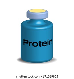 Isolated blue box with the word protein written on the box