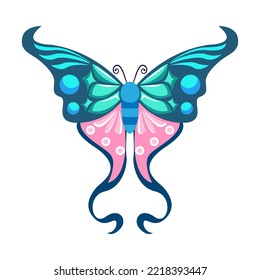 Isolated blue butterfly vector illustration