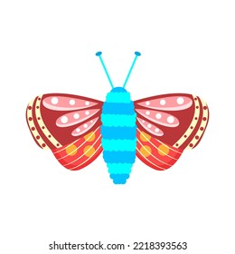 Isolated blue butterfly vector illustration