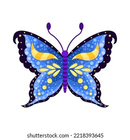 Isolated blue butterfly vector illustration