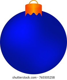 Isolated Blue Christmas Ball. Vector Illustration. 