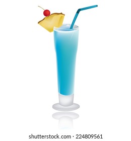 an isolated blue cocktail on a white background