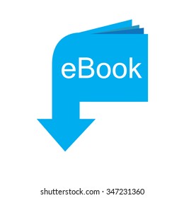 Isolated blue e-book icon on a white background