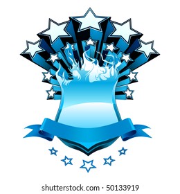 Isolated blue emblem, vector