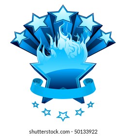 Isolated blue emblem, vector