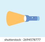 Isolated Blue Flashlight With Light Beam, Illuminating Blue Torchlight, Blue LED Flashlight with Bright Glow illustration