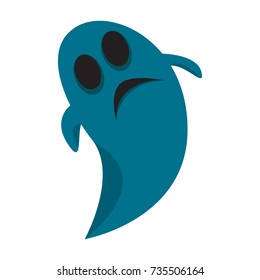 Isolated blue ghost on a white background, Vector illustration