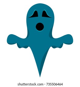 Isolated blue ghost on a white background, Vector illustration
