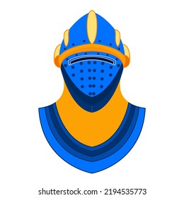 Isolated blue helmet heraldry vector illustration