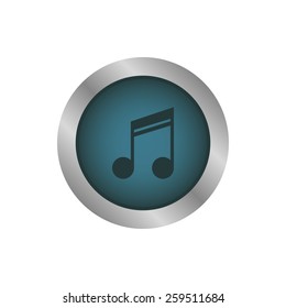 an isolated blue label with a media icon