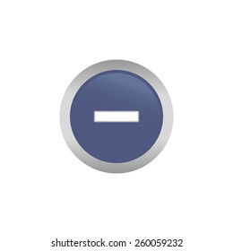 an isolated blue label with a web icon